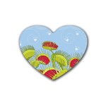 Blue Fly Trap Rubber Coaster (Heart)