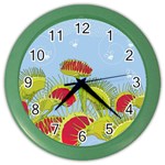 Blue Fly Trap Color Wall Clock