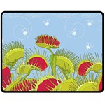 Blue Fly Trap Fleece Blanket (Medium)