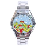 Blue Fly Trap Stainless Steel Analogue Watch