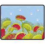 Blue Fly Trap Double Sided Fleece Blanket (Medium)