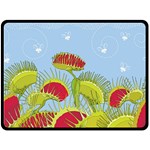 Blue Fly Trap Double Sided Fleece Blanket (Large)