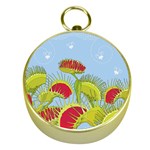 Blue Fly Trap Gold Compass