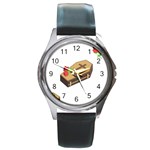 coffin emojis Round Metal Watch