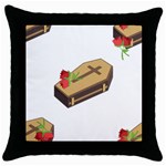 coffin emojis Throw Pillow Case (Black)