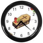 coffin emojis Wall Clock (Black)