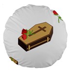 coffin emojis Large 18  Premium Round Cushion 