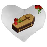 coffin emojis Large 19  Premium Heart Shape Cushion