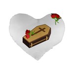 coffin emojis Standard 16  Premium Flano Heart Shape Cushion 