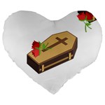 coffin emojis Large 19  Premium Flano Heart Shape Cushion