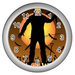 Friday 13th Zombie Wall Clock (Silver)