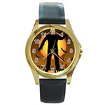 Friday 13th Zombie Round Gold Metal Watch