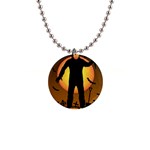 Friday 13th Zombie 1  Button Necklace