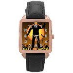 Friday 13th Zombie Rose Gold Leather Watch 