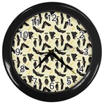 yellow bats Wall Clock (Black)