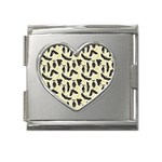 yellow bats Mega Link Heart Italian Charm (18mm)