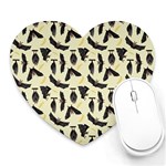 yellow bats Heart Mousepad