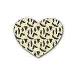 yellow bats Rubber Coaster (Heart)