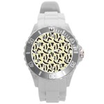 yellow bats Round Plastic Sport Watch (L)