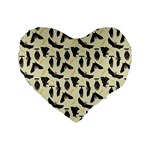 yellow bats Standard 16  Premium Heart Shape Cushion 