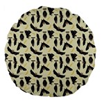 yellow bats Large 18  Premium Flano Round Cushion 