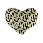 yellow bats Standard 16  Premium Flano Heart Shape Cushion 