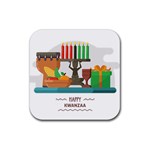 Happy Kwanzaa Gifts Rubber Coaster (Square)