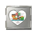 Happy Kwanzaa Gifts Mega Link Heart Italian Charm (18mm)