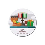 Happy Kwanzaa Gifts Rubber Coaster (Round)