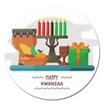 Happy Kwanzaa Gifts Magnet 5  (Round)