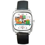 Happy Kwanzaa Gifts Square Metal Watch