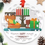 Happy Kwanzaa Gifts Ornament (Round Filigree)