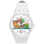 Happy Kwanzaa Gifts Round Plastic Sport Watch (M)