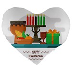 Happy Kwanzaa Gifts Large 19  Premium Heart Shape Cushion