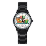 Happy Kwanzaa Gifts Stainless Steel Round Watch