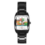 Happy Kwanzaa Gifts Stainless Steel Barrel Watch