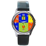 Kwanzaa Colorblock Round Metal Watch