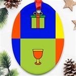 Kwanzaa Colorblock Ornament (Oval)