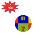 Kwanzaa Colorblock 1  Mini Button (10 pack) 