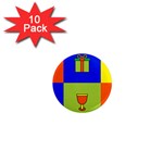 Kwanzaa Colorblock 1  Mini Magnet (10 pack) 