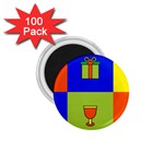 Kwanzaa Colorblock 1.75  Magnet (100 pack) 