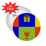 Kwanzaa Colorblock 2.25  Button (10 pack)