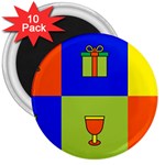 Kwanzaa Colorblock 3  Magnet (10 pack)