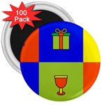 Kwanzaa Colorblock 3  Magnet (100 pack)