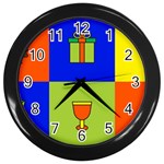 Kwanzaa Colorblock Wall Clock (Black)