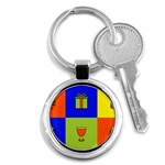 Kwanzaa Colorblock Key Chain (Round)