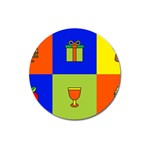 Kwanzaa Colorblock Magnet 3  (Round)