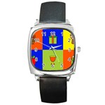 Kwanzaa Colorblock Square Metal Watch