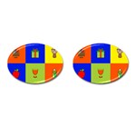 Kwanzaa Colorblock Cufflinks (Oval)