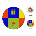 Kwanzaa Colorblock Playing Cards (Round)